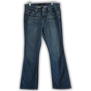 Women's Size 10 Calvin Klein Weathered Dark Wash Flare Leg Jeans Mid-Rise